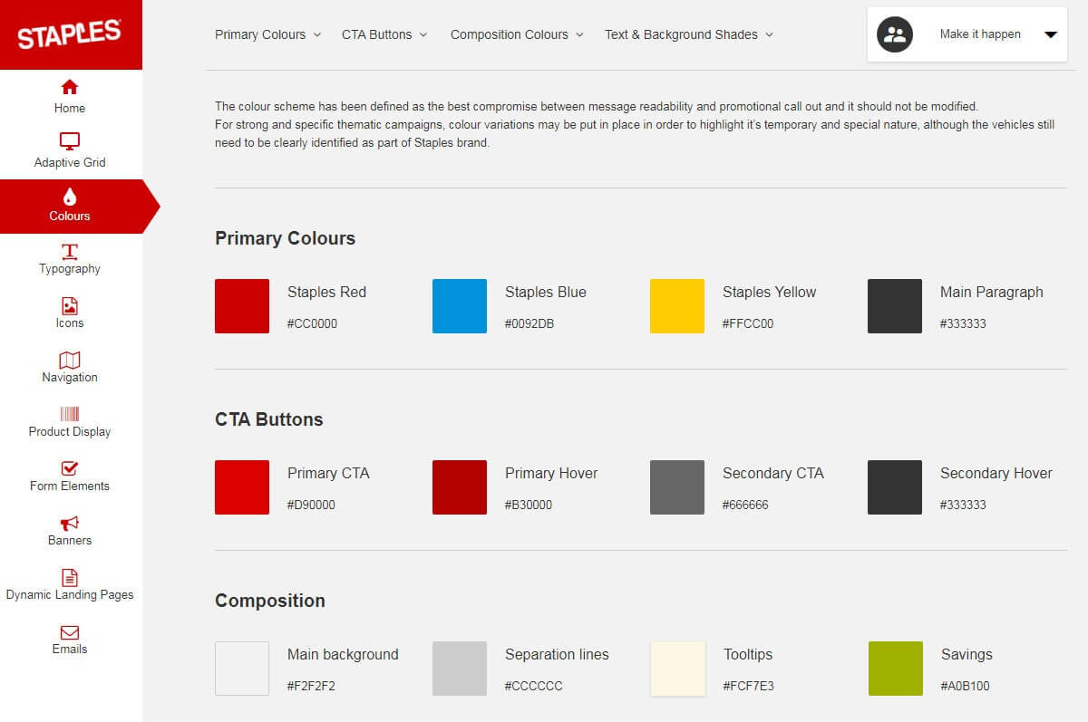 UI Pattern Library Staples EU